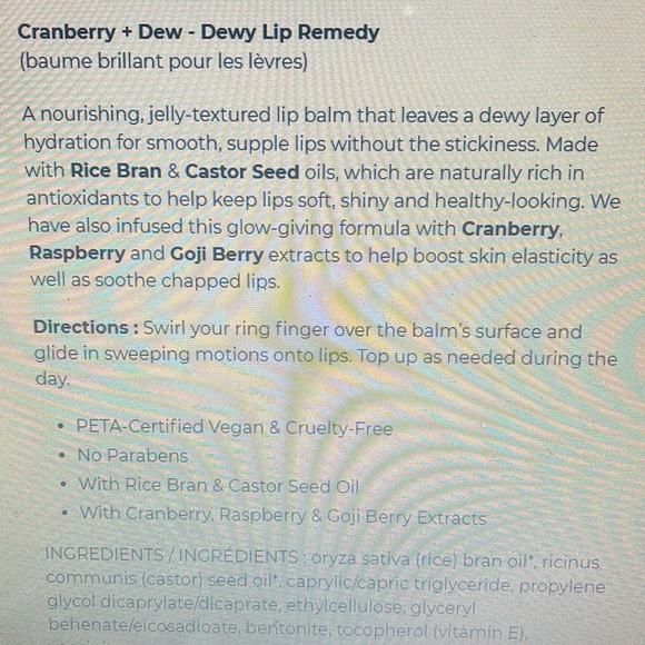 Seraphine CRANBERRY + DEW Dewy lip remedy - Picture 3 of 9